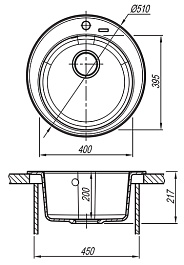 Florentina  Мойка гранитная Никосия круглая песочный – фотография-2